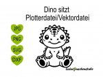 Plotterdatei Vektordatei Dino sitzt